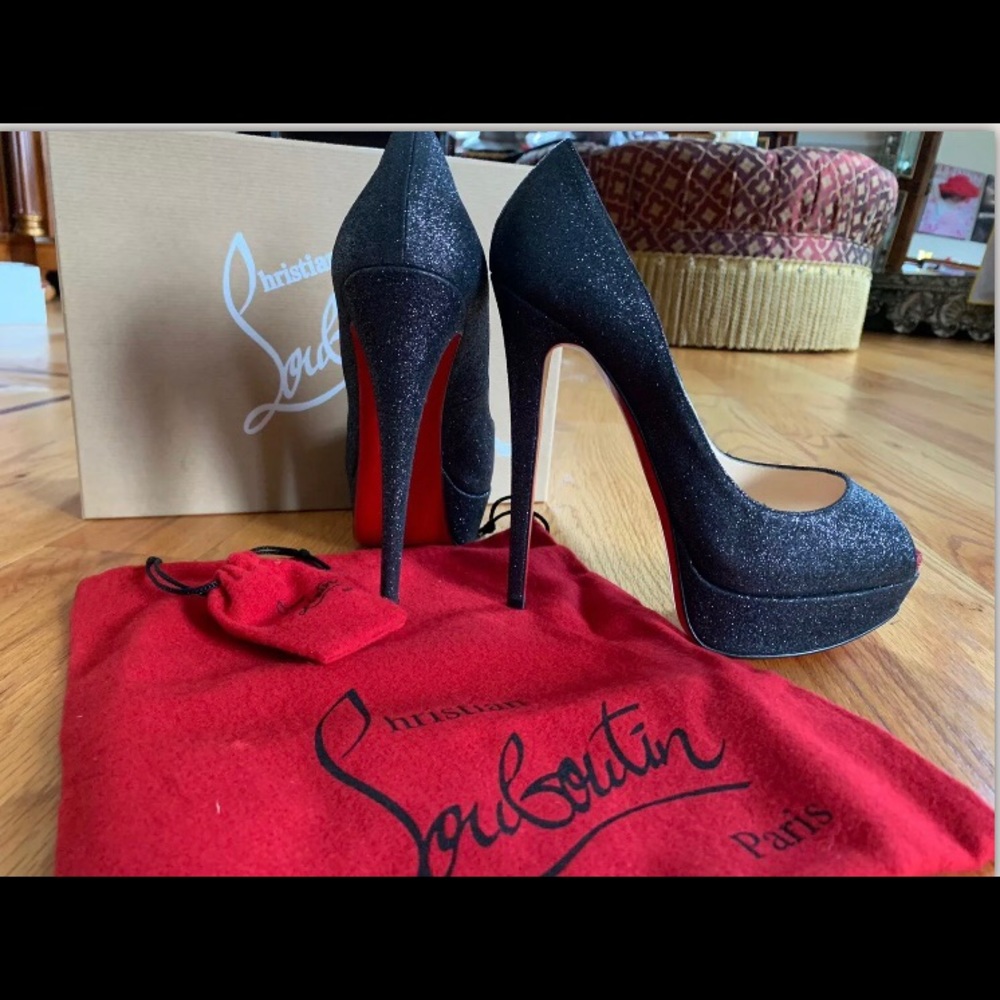 Christian Louboutin *NEW 👠 lady peep 150 glitter